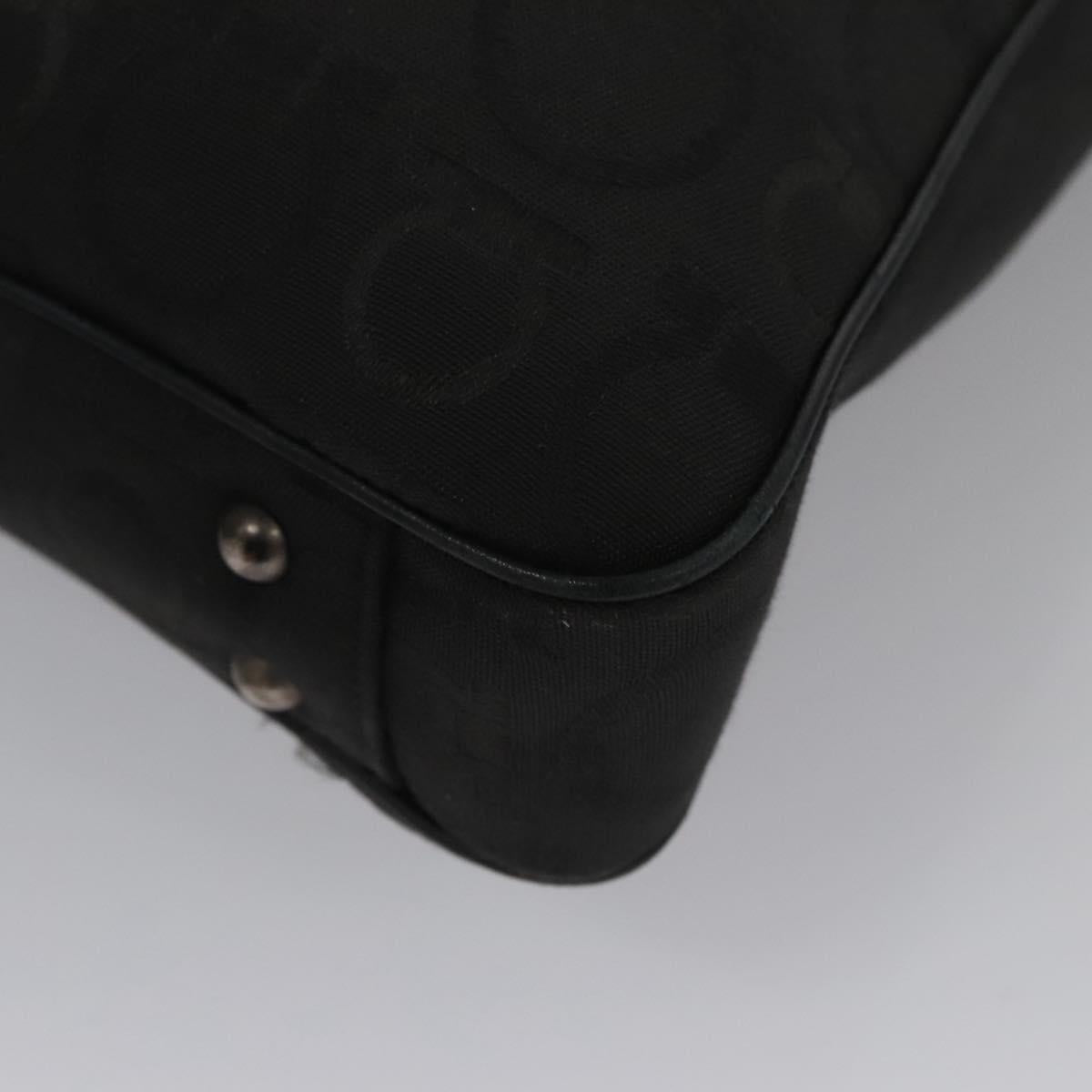 Salvatore Ferragamo Gancini Tote Bag Canvas Black Auth BD344