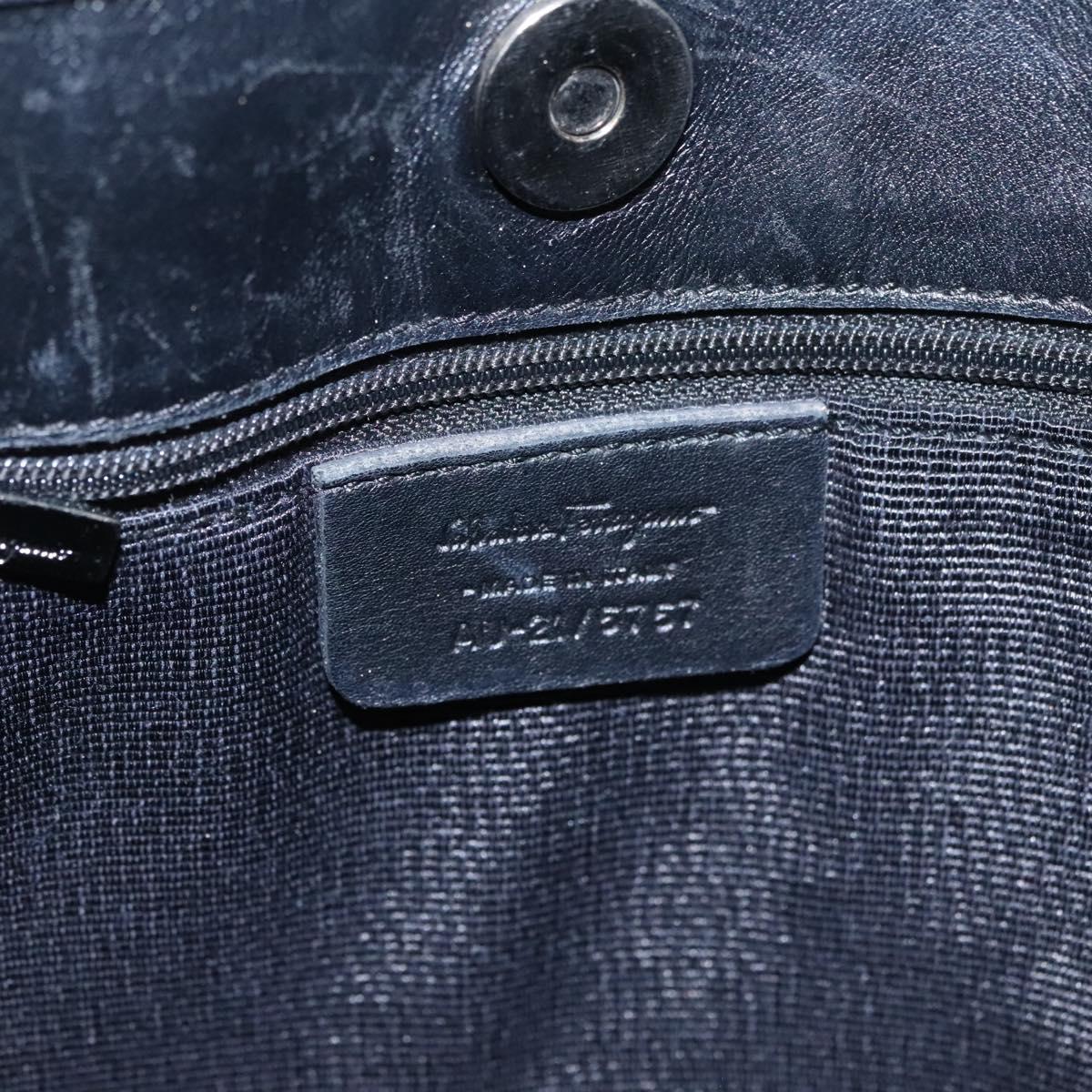 Salvatore Ferragamo Gancini Tote Bag Canvas Black Auth BD344