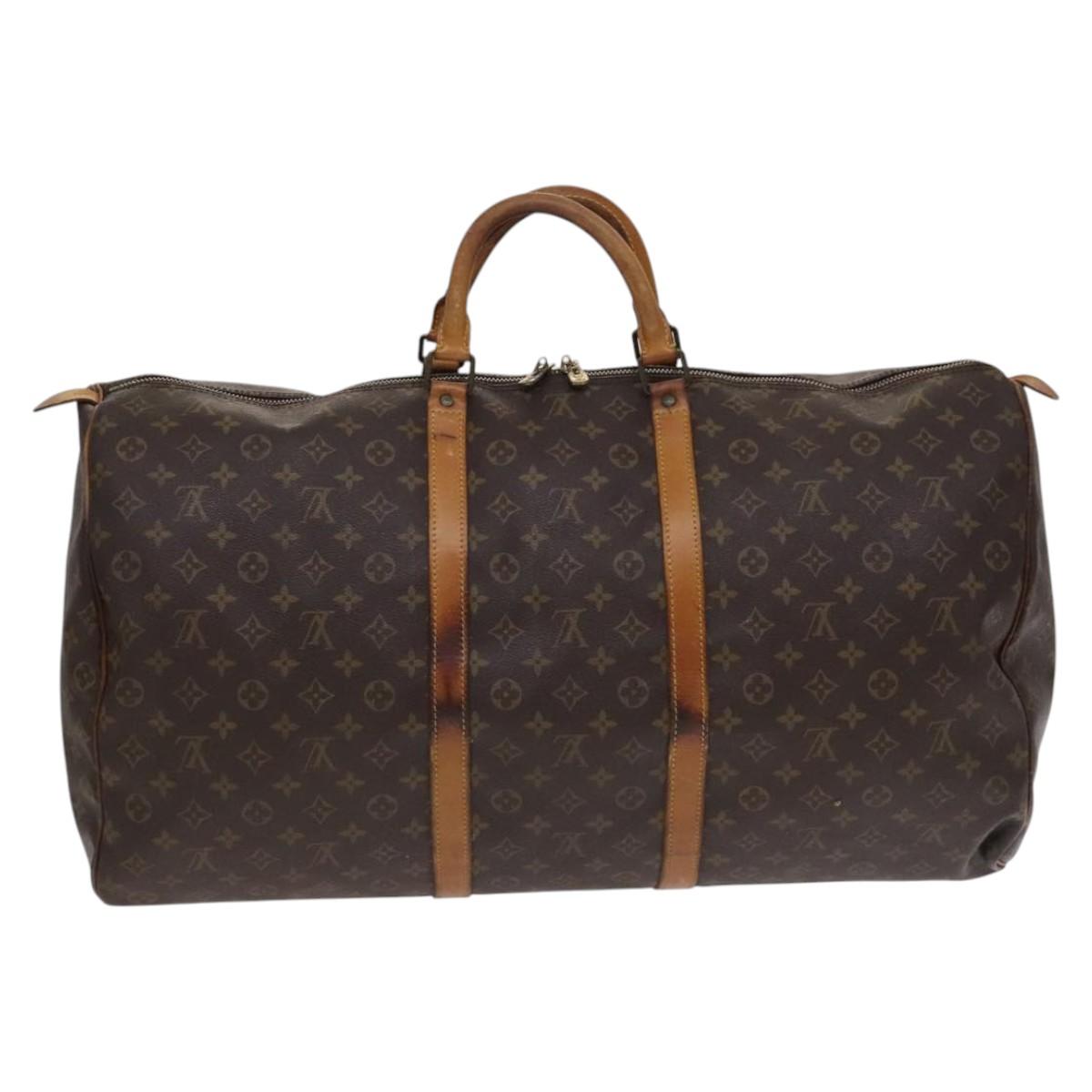 LOUIS VUITTON Monogram Keepall 60 Boston Bag M41422 LV Auth BD363