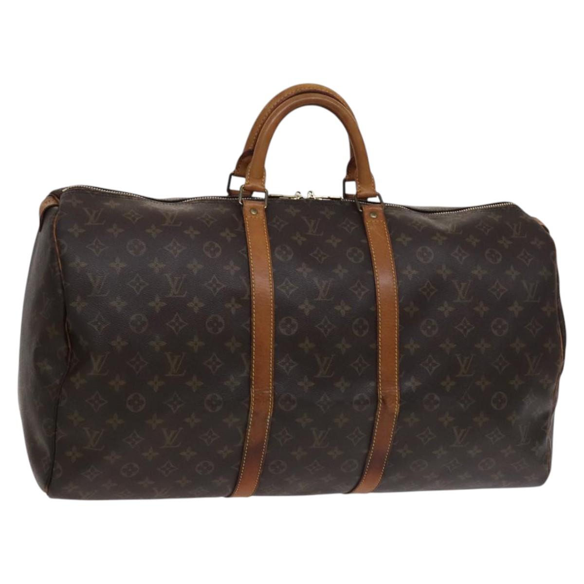 LOUIS VUITTON Monogram Keepall 55 Boston Bag M41424 LV Auth BD364