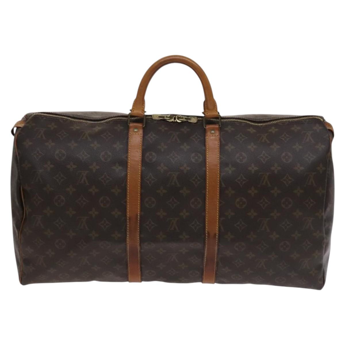 LOUIS VUITTON Monogram Keepall 55 Boston Bag M41424 LV Auth BD364