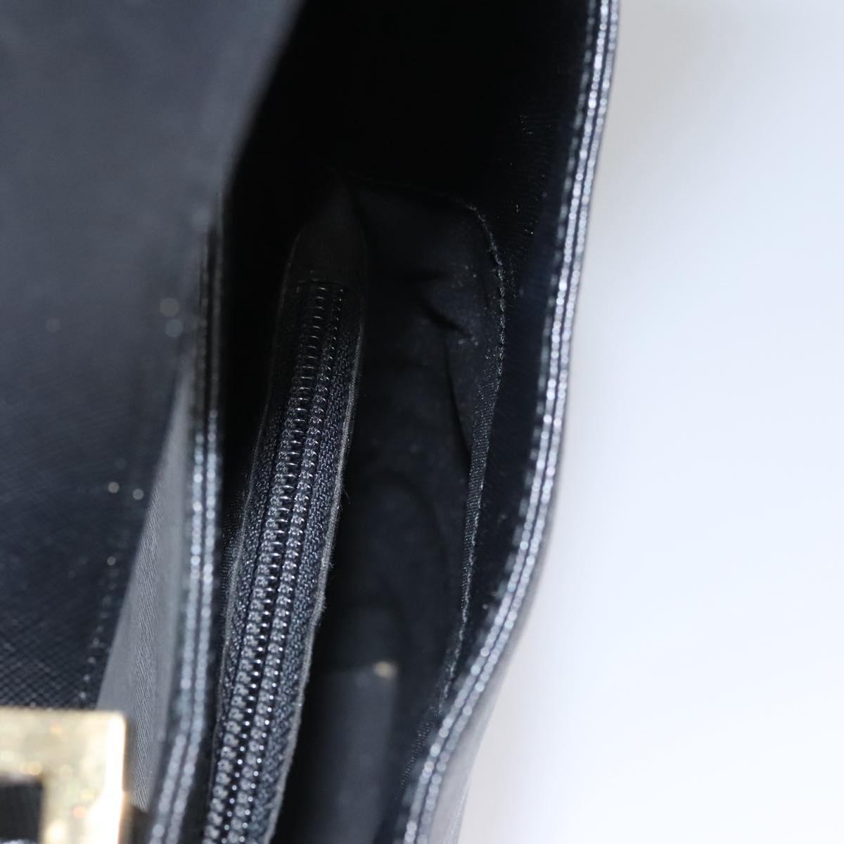 Salvatore Ferragamo Gancini Shoulder Bag Leather Black Auth BD371