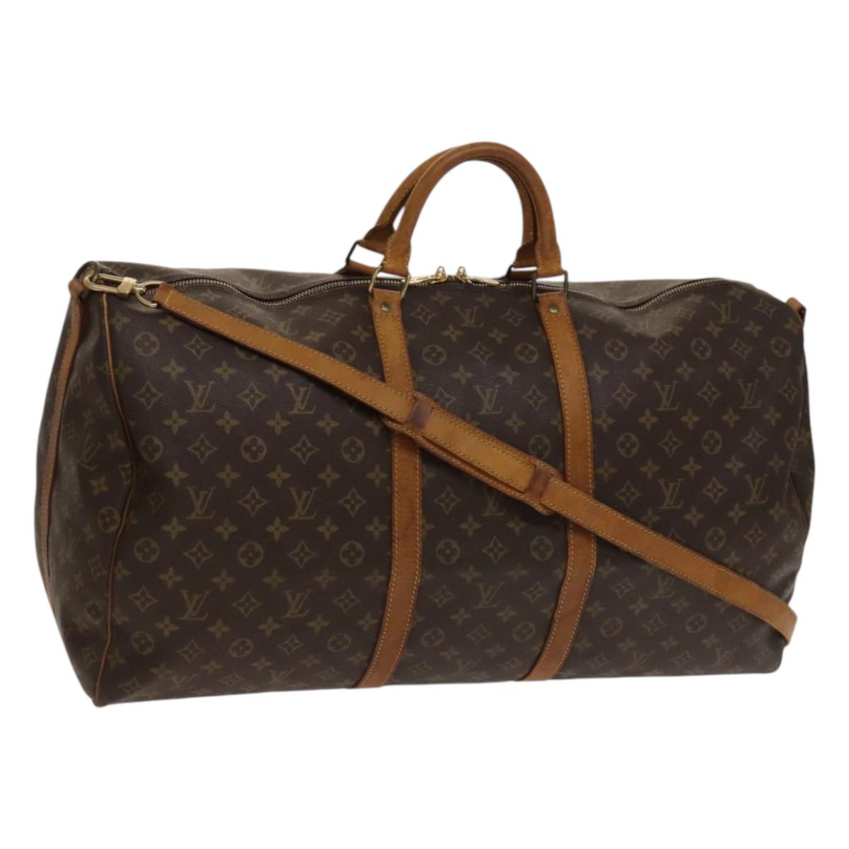 LOUIS VUITTON Monogram Keepall Bandouliere 60 Boston Bag M41412 LV Auth BD384