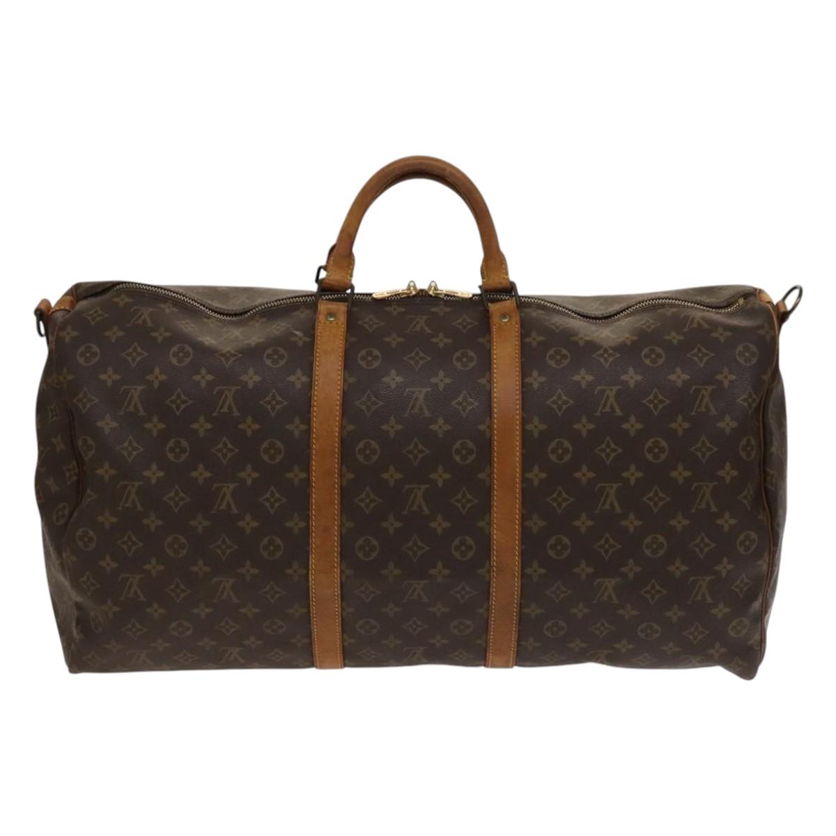 LOUIS VUITTON Monogram Keepall Bandouliere 60 Boston Bag M41412 LV Auth BD384