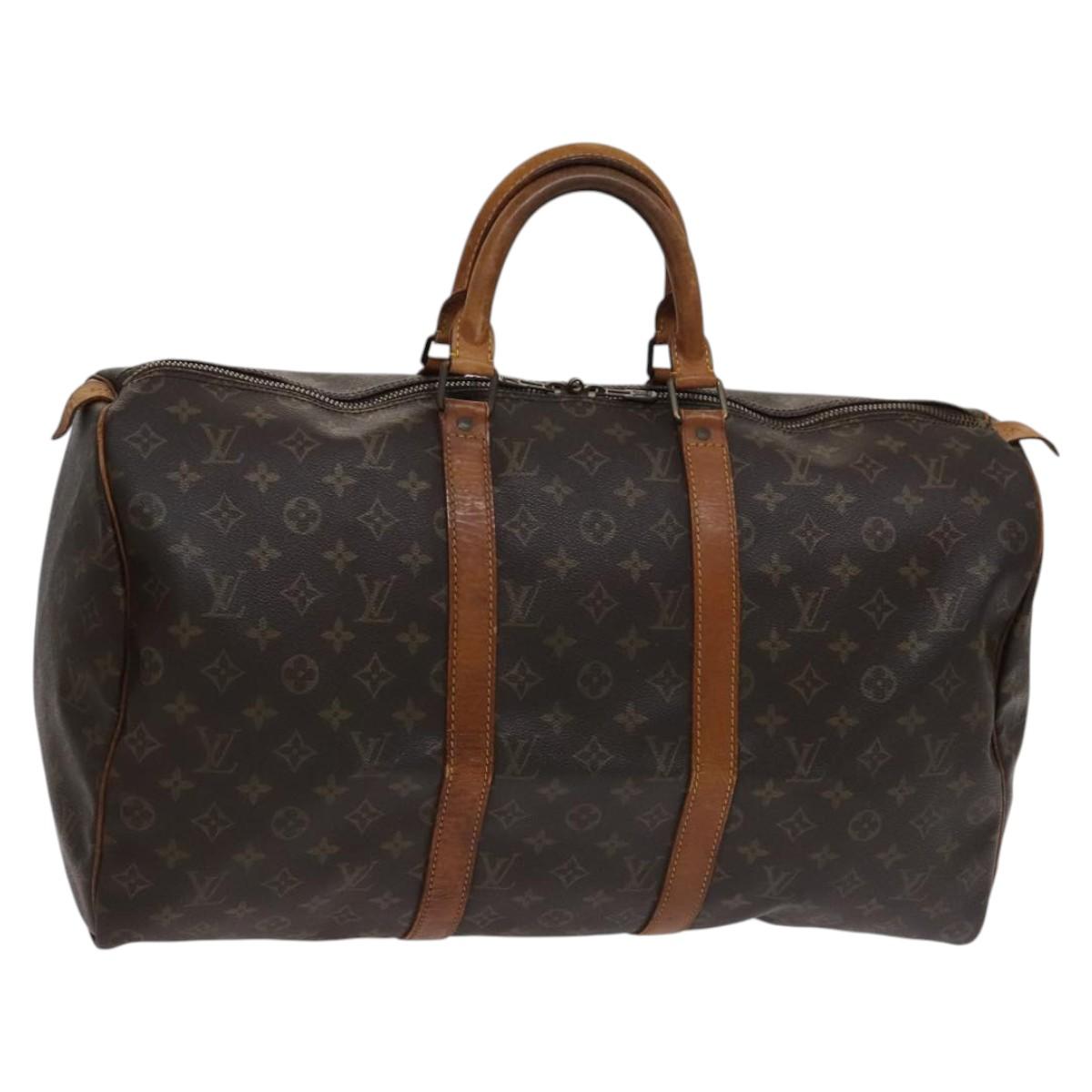 LOUIS VUITTON Monogram Keepall 50 Boston Bag M41426 LV Auth BD429