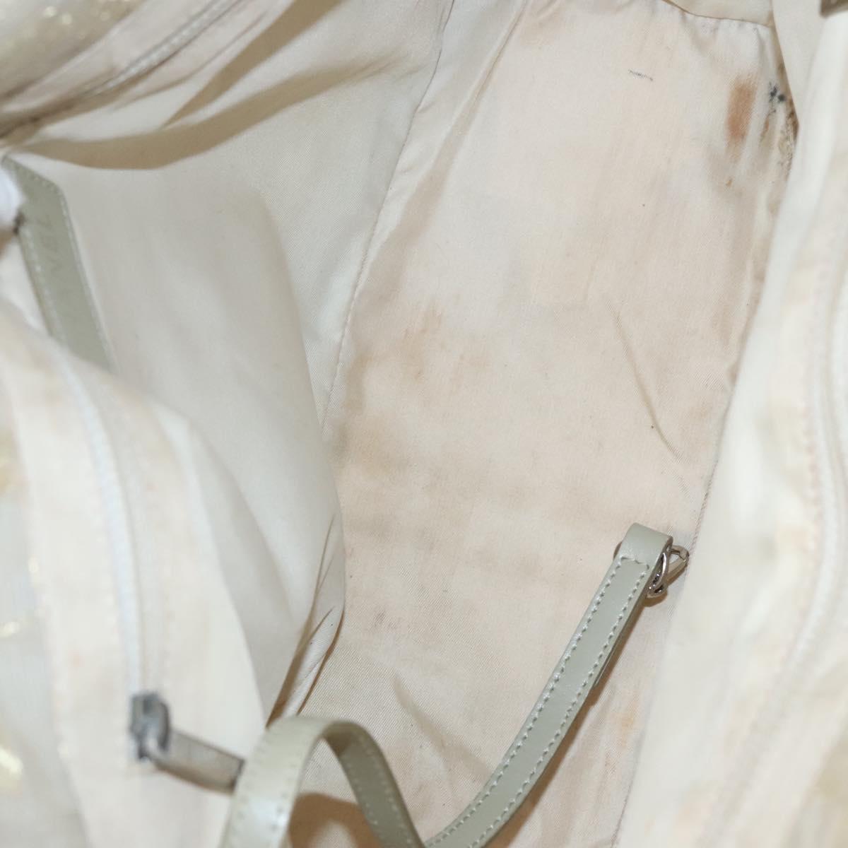 CHANEL New travel line Tote Bag Canvas Beige CC Auth BD439