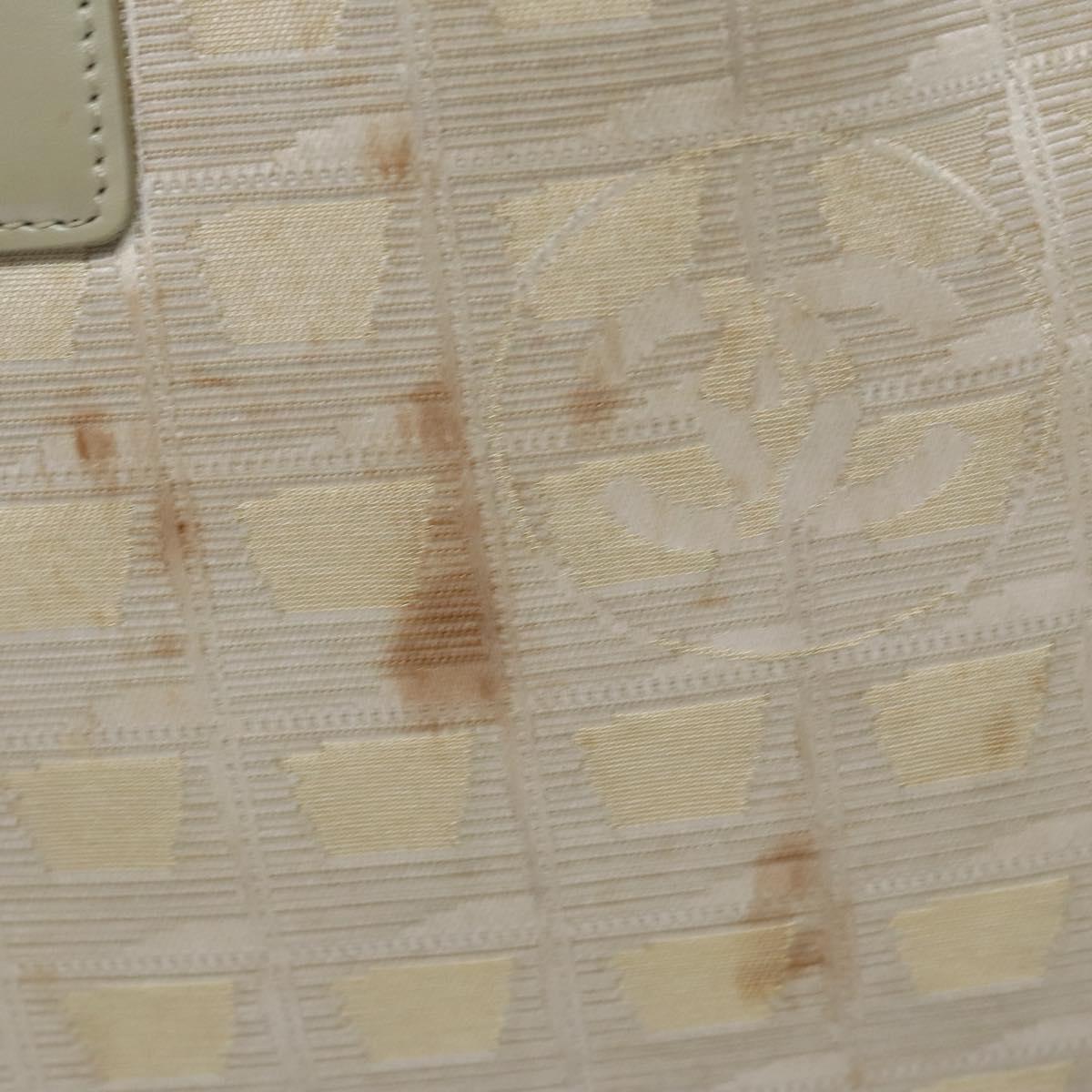 CHANEL New travel line Tote Bag Canvas Beige CC Auth BD439