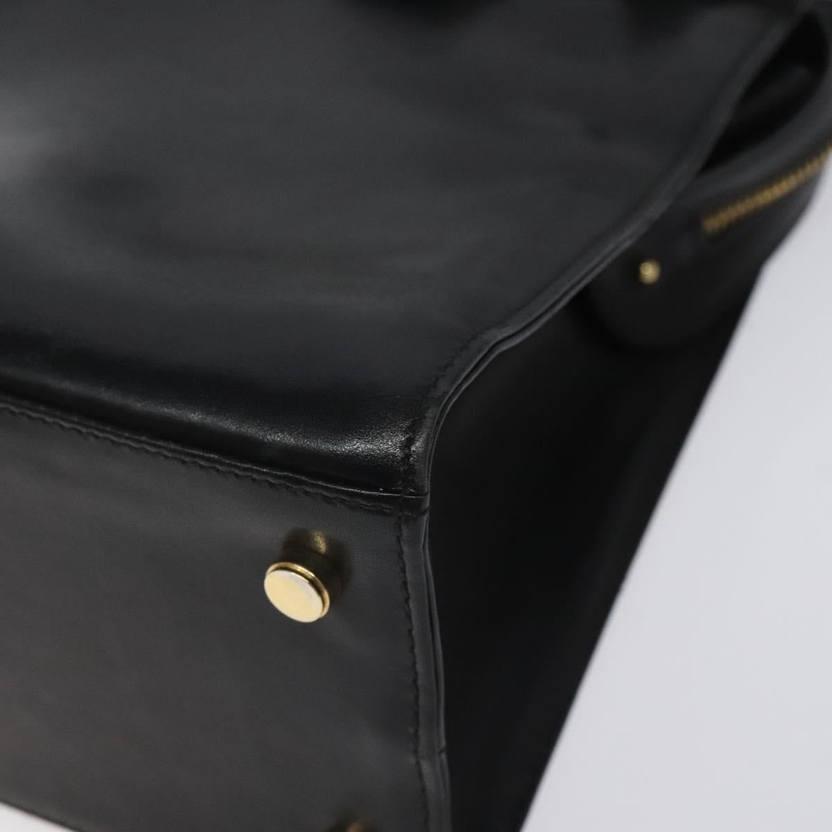 Salvatore Ferragamo Vala Shoulder Bag Leather Black Gold Auth BD443