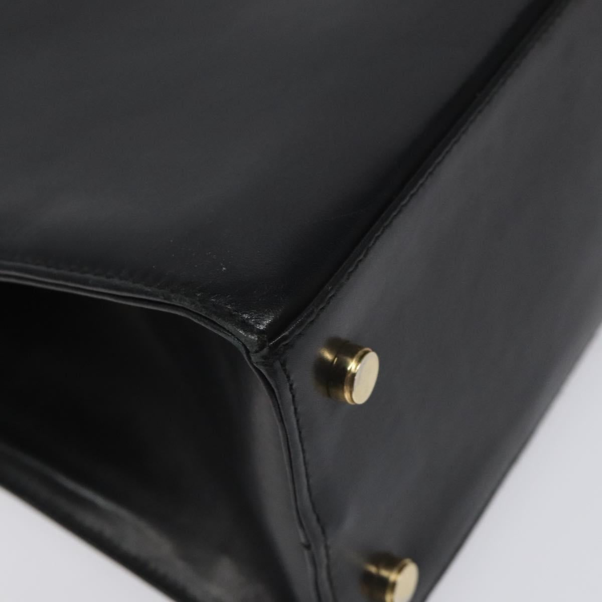 Salvatore Ferragamo Vala Shoulder Bag Leather Black Gold Auth BD443