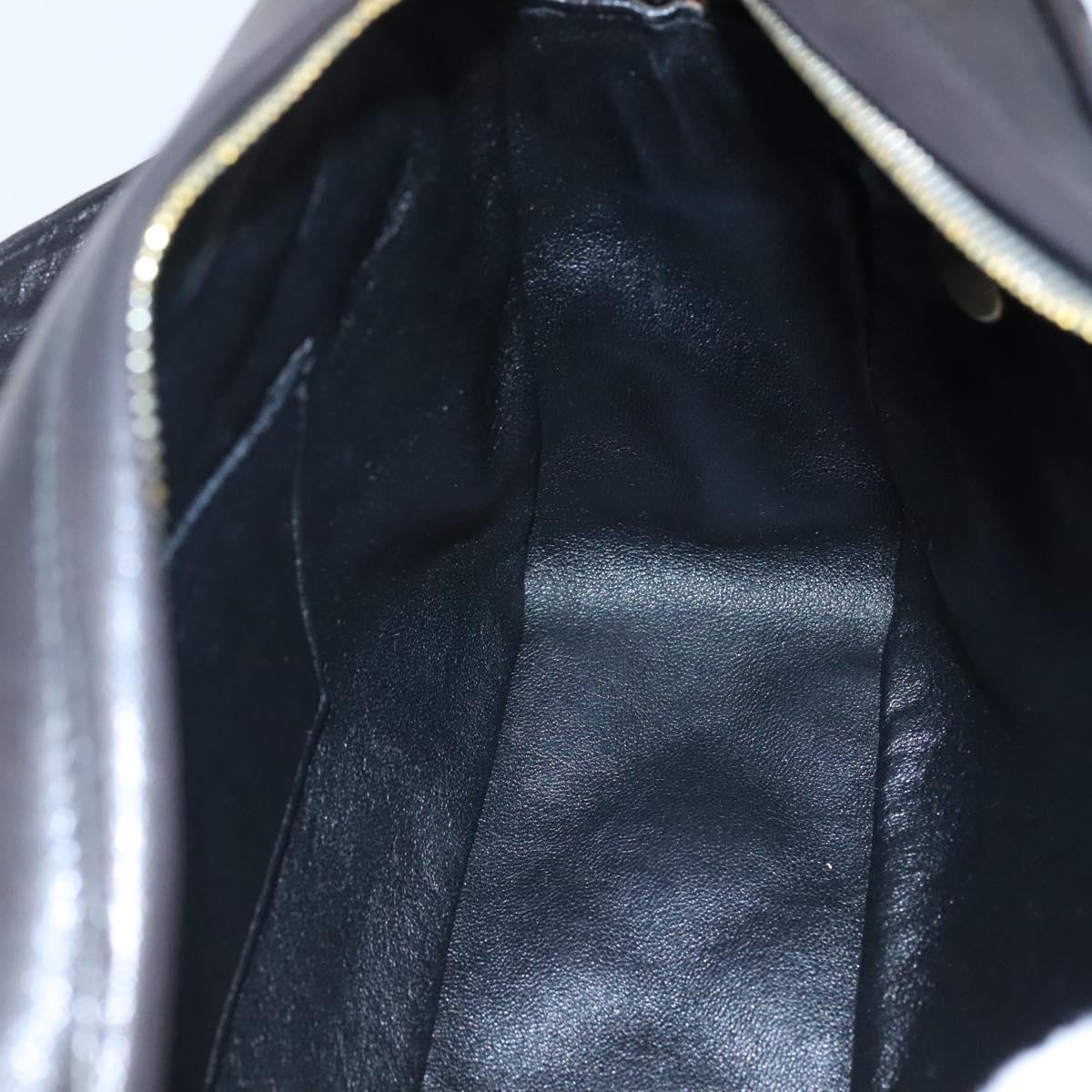 CHANEL Matelasse Tassel Shoulder Bag Lamb Skin Black Gold CC Auth BD484A