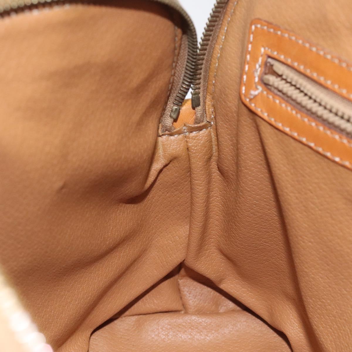 CELINE Macadam Canvas Hand Bag PVC Leather Brown Gold Auth BD487