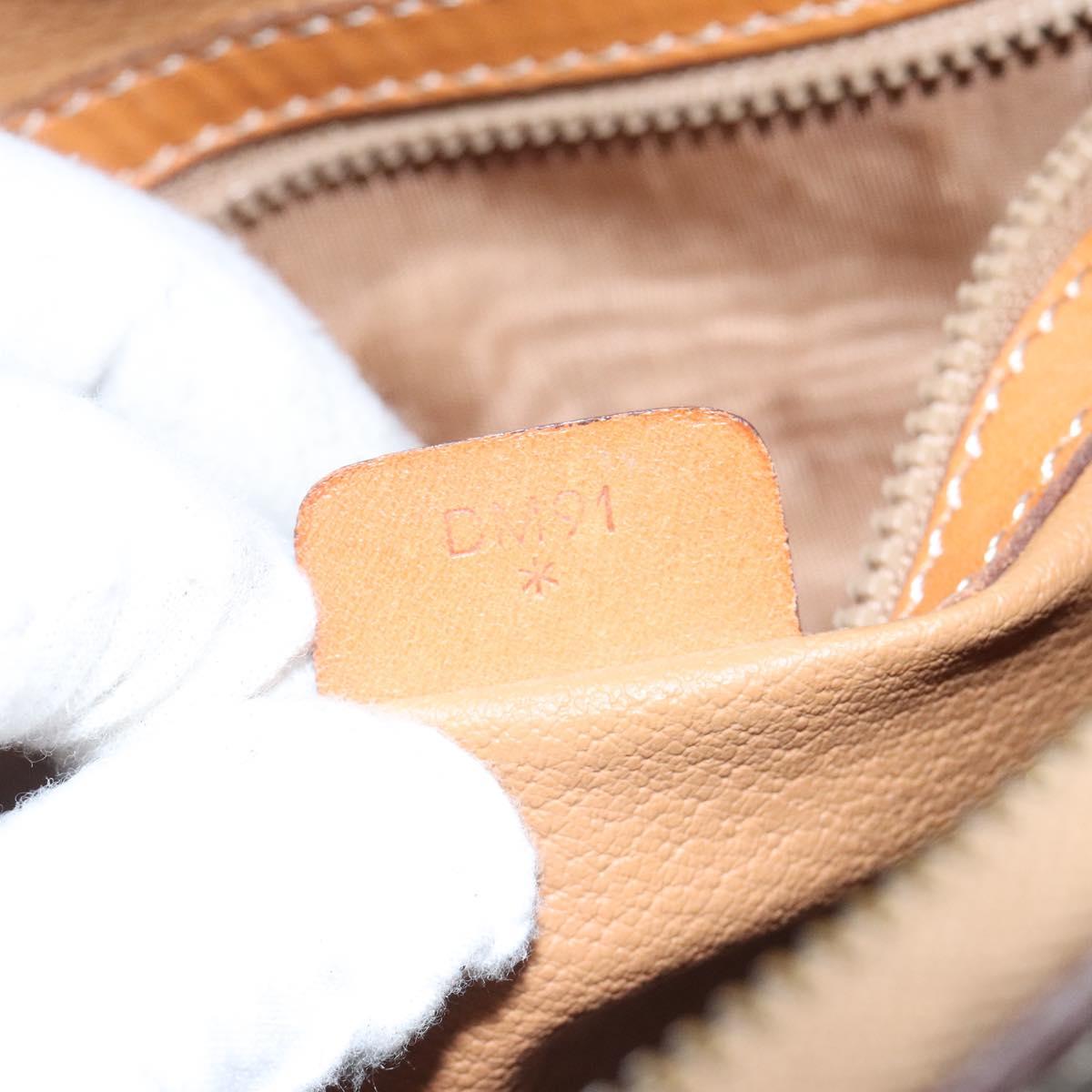 CELINE Macadam Canvas Hand Bag PVC Leather Brown Gold Auth BD487