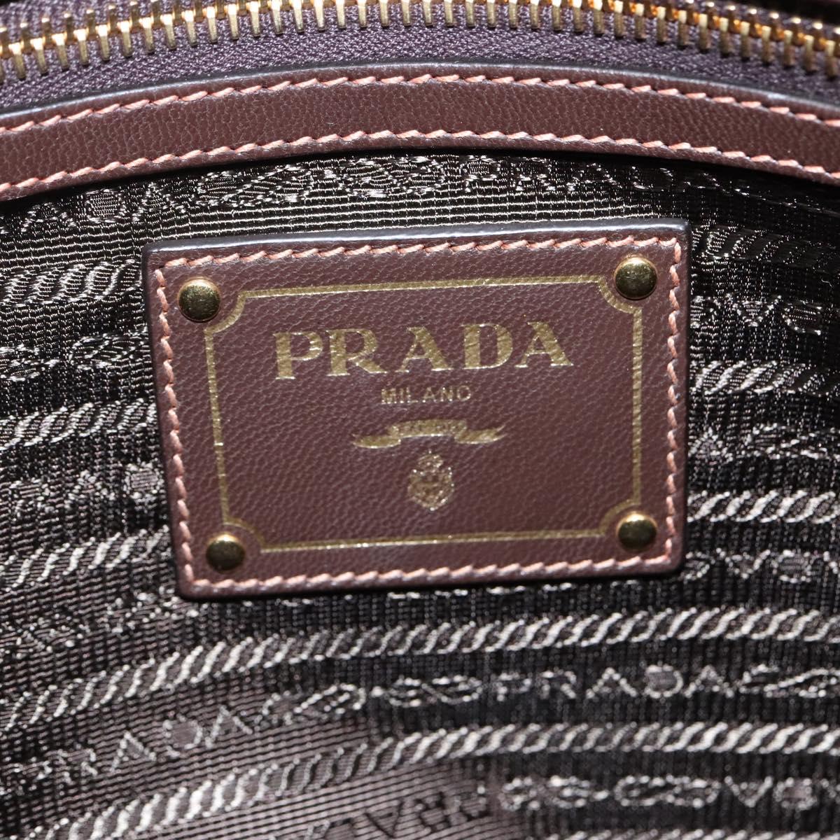 PRADA Tote Bag Nylon Khaki Gold Auth BD489