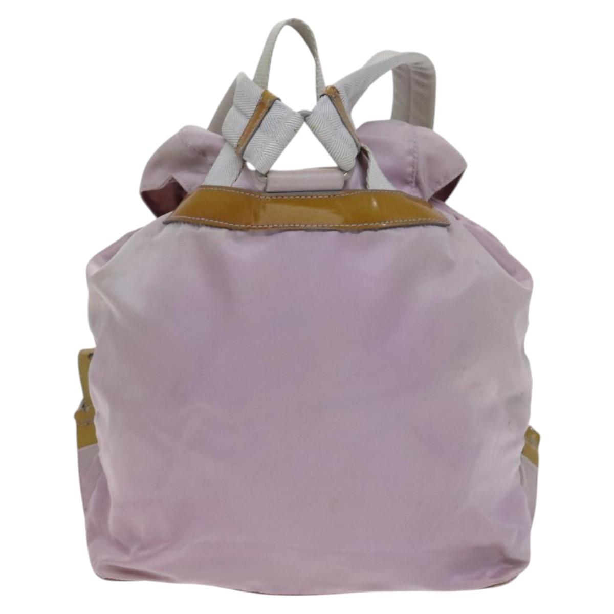 PRADA Backpack Nylon Pink Silver Auth BD597