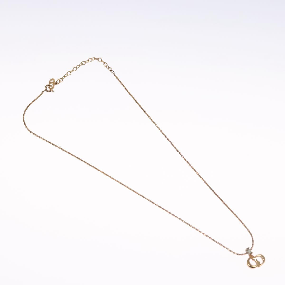 Christian Dior Necklace metal Gold Tone Auth BD647