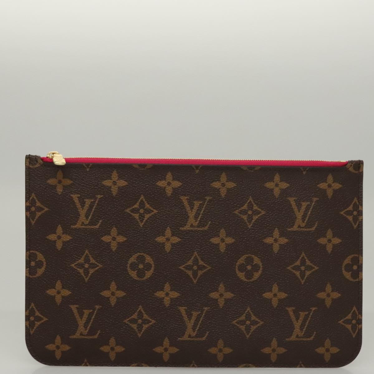 LOUIS VUITTON Monogram V Line Neverfull MM Tote Bag Pink LV Auth BD681A