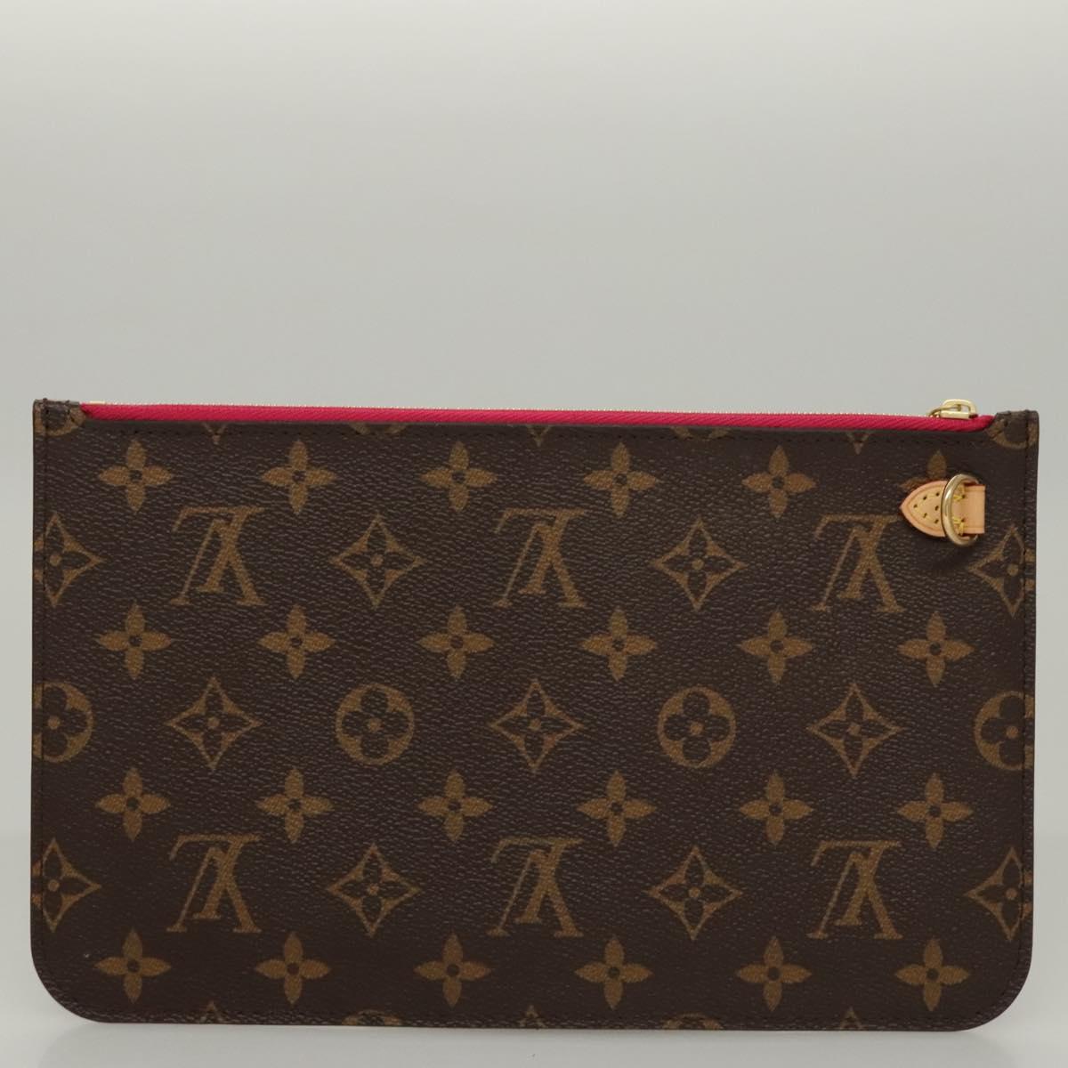 LOUIS VUITTON Monogram V Line Neverfull MM Tote Bag Pink LV Auth BD681A