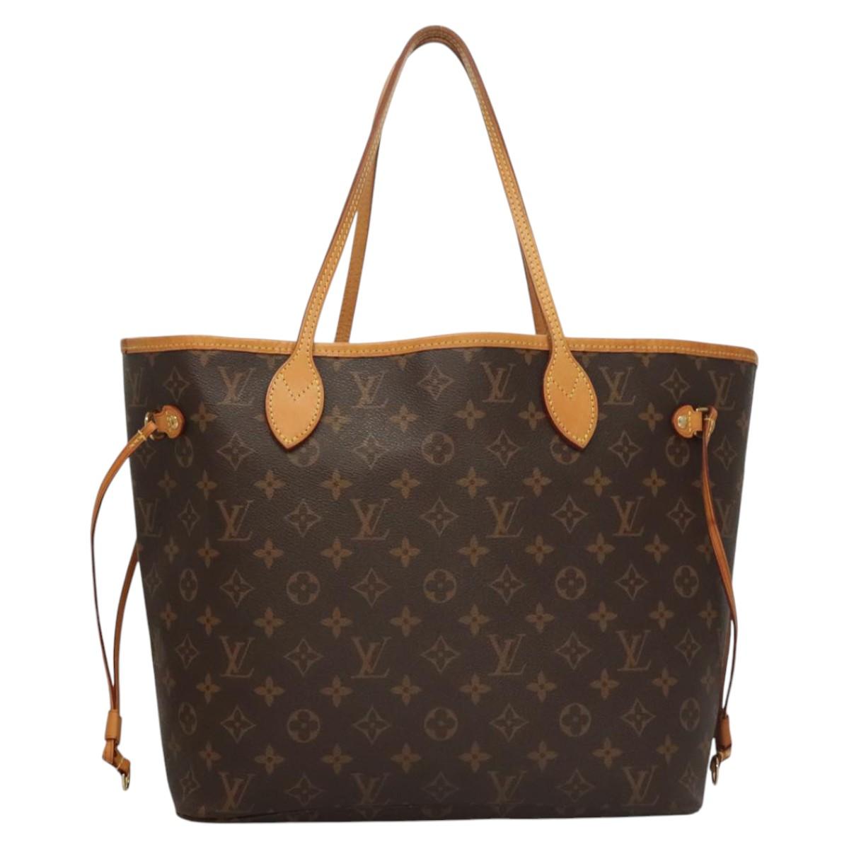 LOUIS VUITTON Monogram V Line Neverfull MM Tote Bag Pink LV Auth BD681A