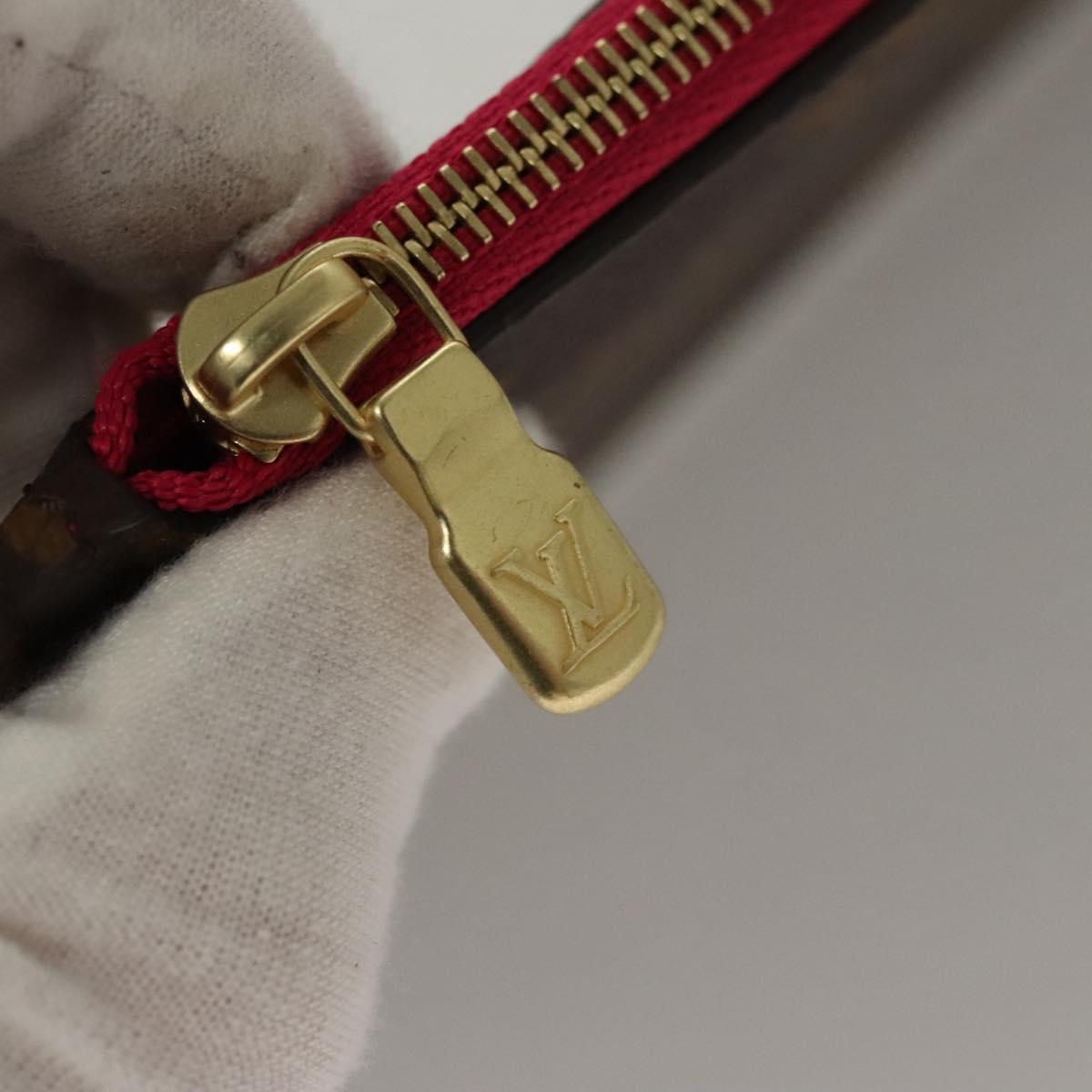 LOUIS VUITTON Monogram V Line Neverfull MM Tote Bag Pink LV Auth BD681A