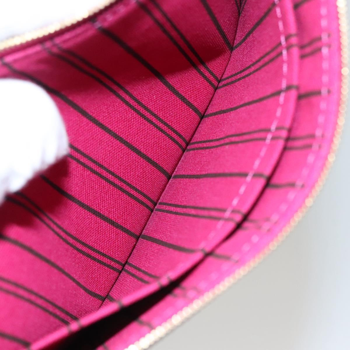 LOUIS VUITTON Monogram V Line Neverfull MM Tote Bag Pink LV Auth BD681A