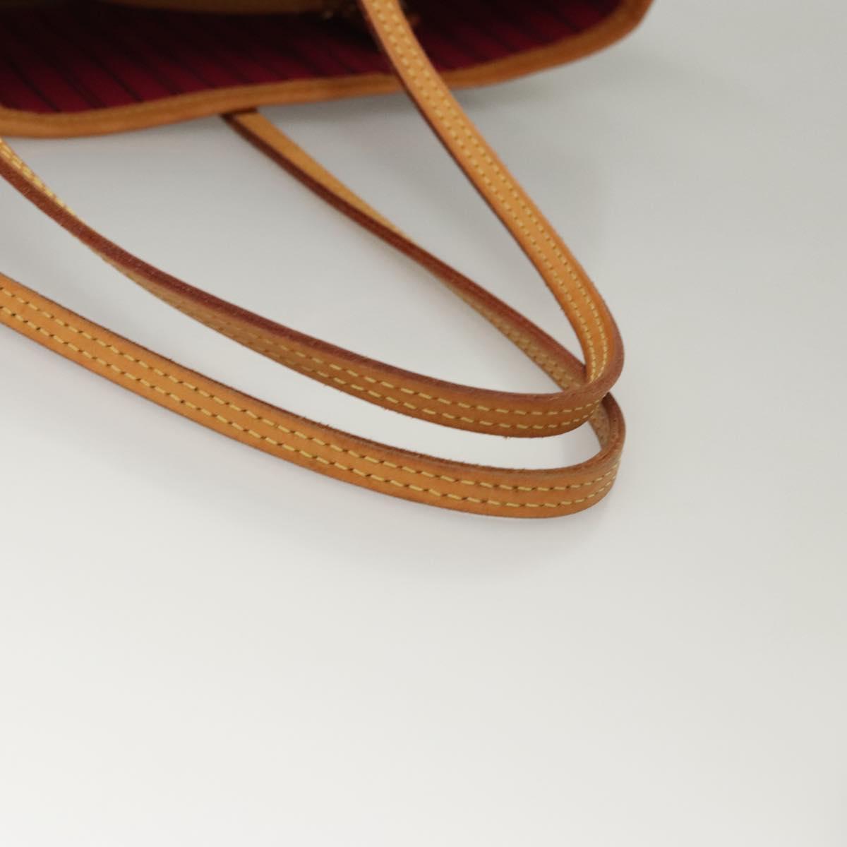 LOUIS VUITTON Monogram V Line Neverfull MM Tote Bag Pink LV Auth BD681A