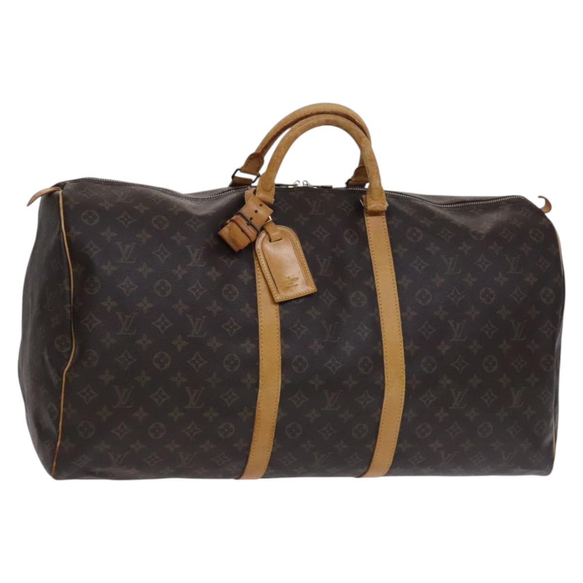 LOUIS VUITTON Monogram Keepall 60 Boston Bag M41422 LV Auth BD700