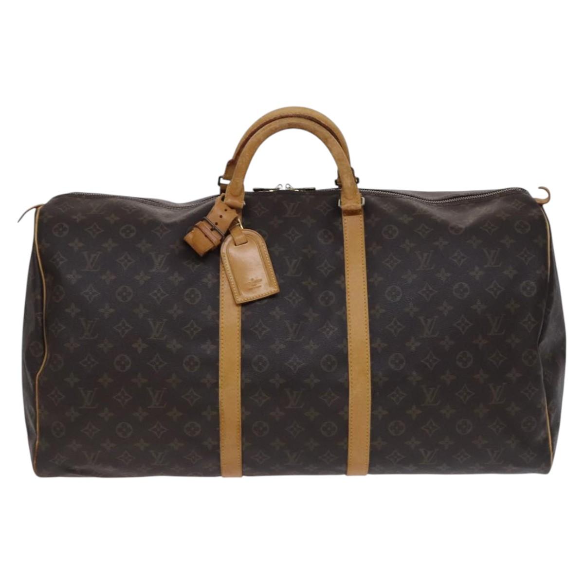 LOUIS VUITTON Monogram Keepall 60 Boston Bag M41422 LV Auth BD700