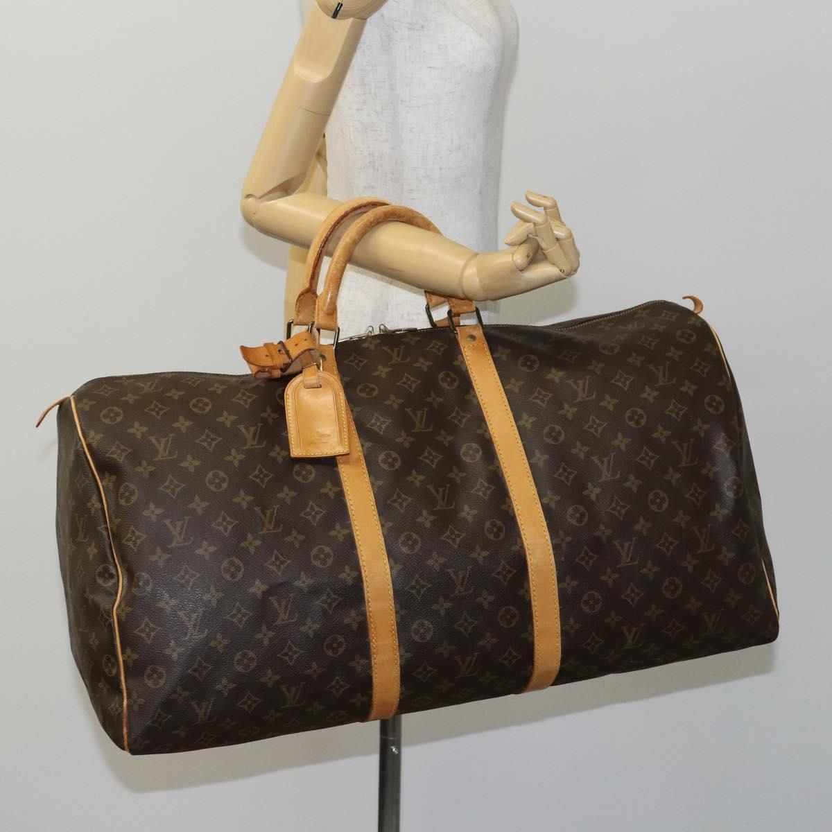 LOUIS VUITTON Monogram Keepall 60 Boston Bag M41422 LV Auth BD700