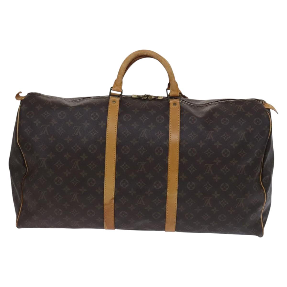 LOUIS VUITTON Monogram Keepall 60 Boston Bag M41422 LV Auth BD700
