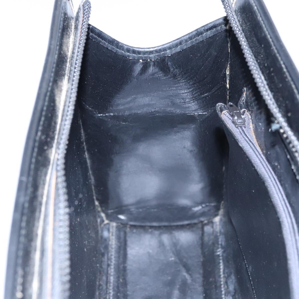 GUCCI Web Sherry Line Hand Bag Leather Black Red Green Auth BD702