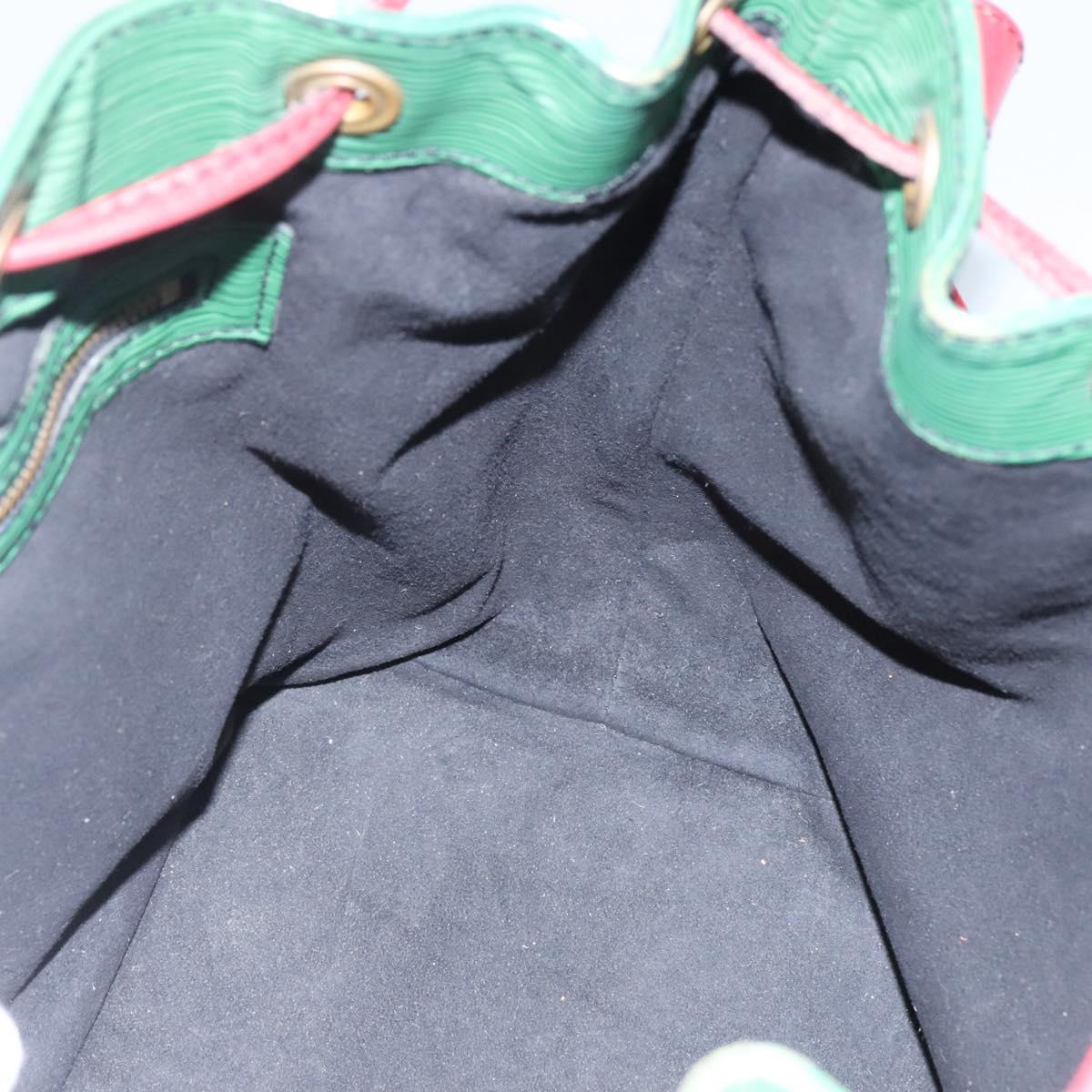 LOUIS VUITTON Epi Petit Noe Shoulder Bag Bicolor Green Red M44147 LV Auth BD723