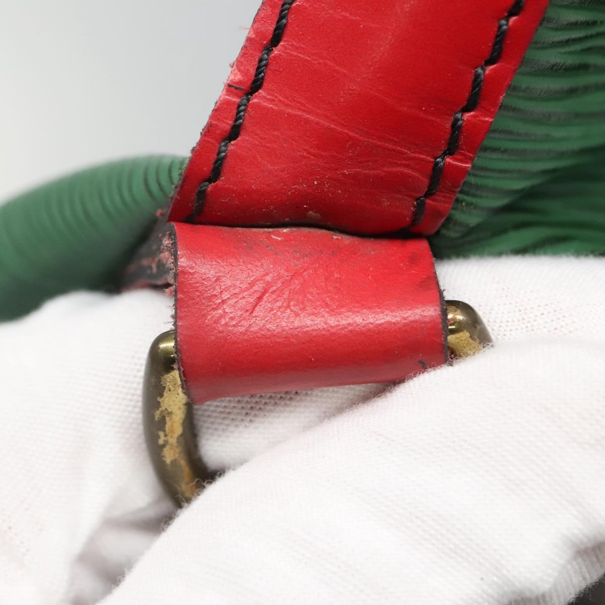 LOUIS VUITTON Epi Petit Noe Shoulder Bag Bicolor Green Red M44147 LV Auth BD723