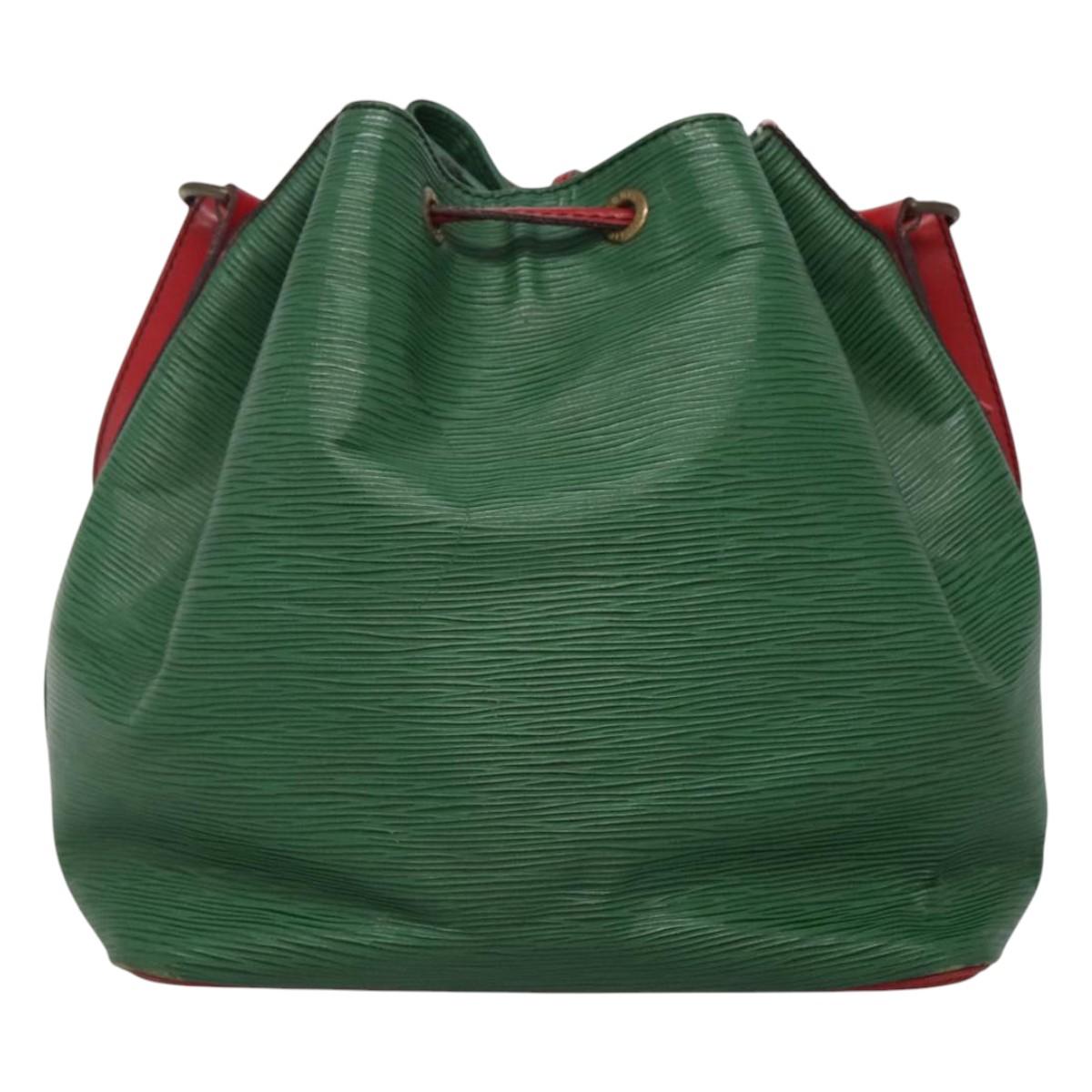 LOUIS VUITTON Epi Petit Noe Shoulder Bag Bicolor Green Red M44147 LV Auth BD723