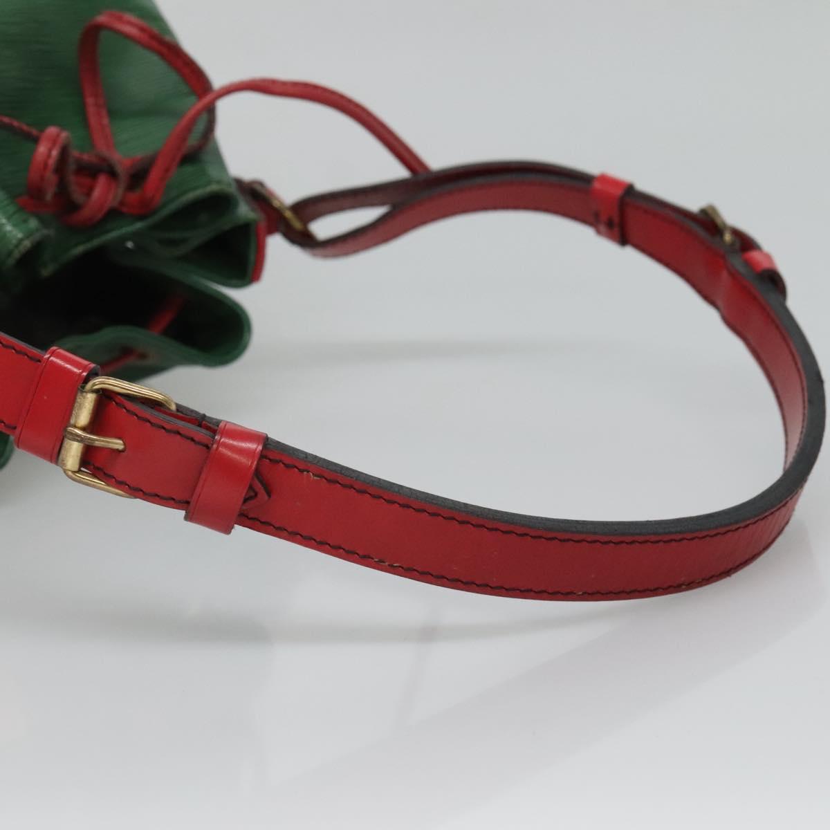 LOUIS VUITTON Epi Petit Noe Shoulder Bag Bicolor Green Red M44147 LV Auth BD723
