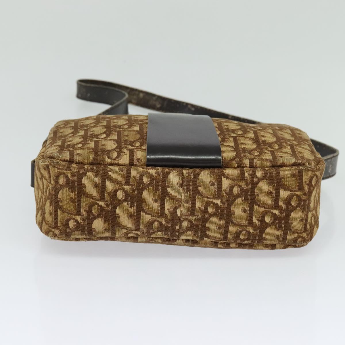 Christian Dior Trotter Canvas Shoulder Bag Brown Auth BD734