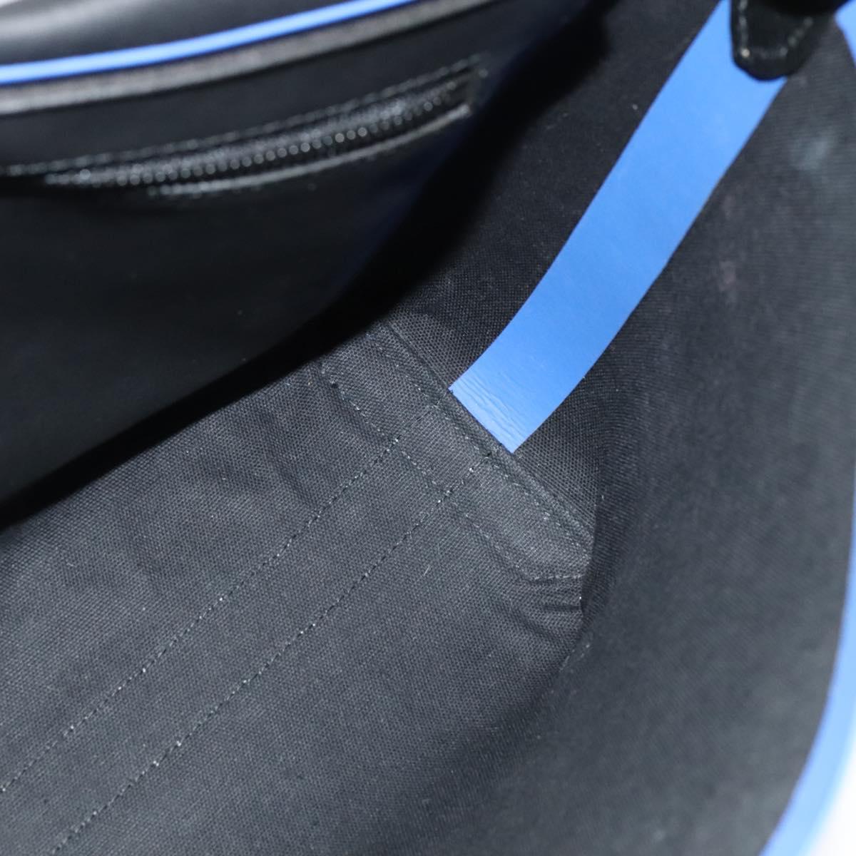 BURBERRY Shoulder Bag Canvas Black Blue Auth BD741V