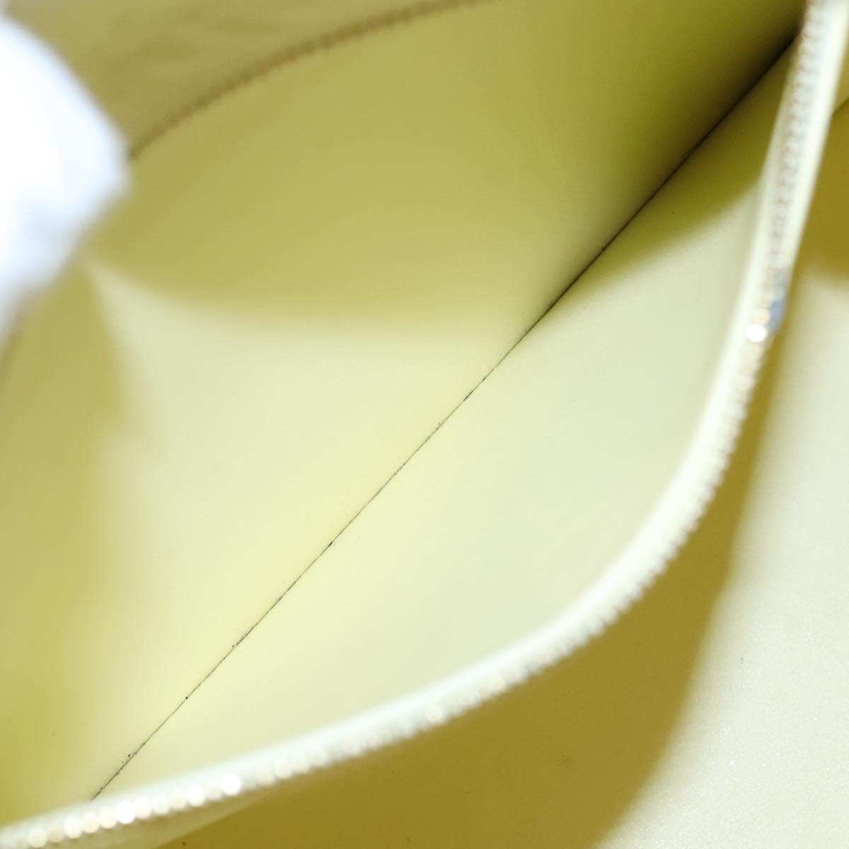 LOUIS VUITTON Monogram Vernis Houston Hand Bag Lime Yellow M91055 LV Auth BD751