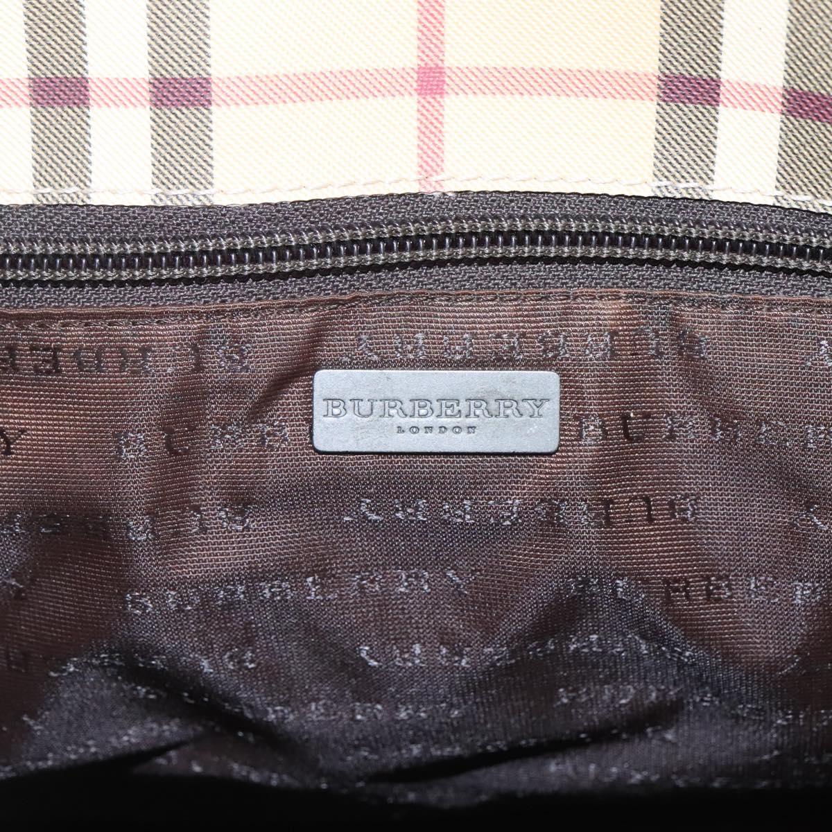 BURBERRY Nova Check Tote Bag PVC Beige Brown Auth BD761