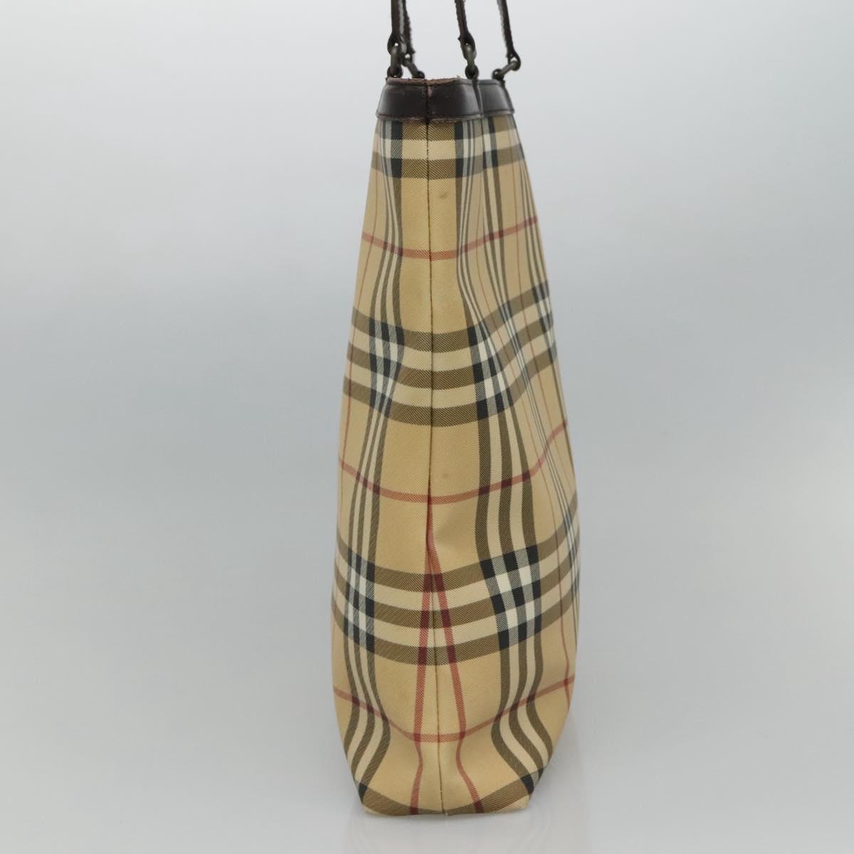 BURBERRY Nova Check Tote Bag PVC Beige Brown Auth BD761