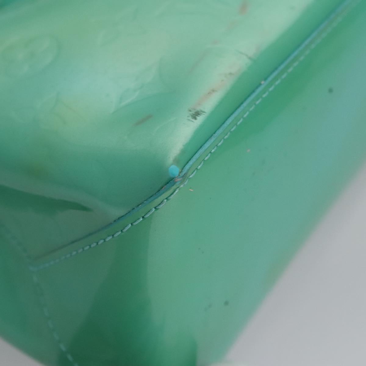 LOUIS VUITTON Monogram Vernis Wilshire PM Hand Bag Blue Lagon M91724 Auth BD768