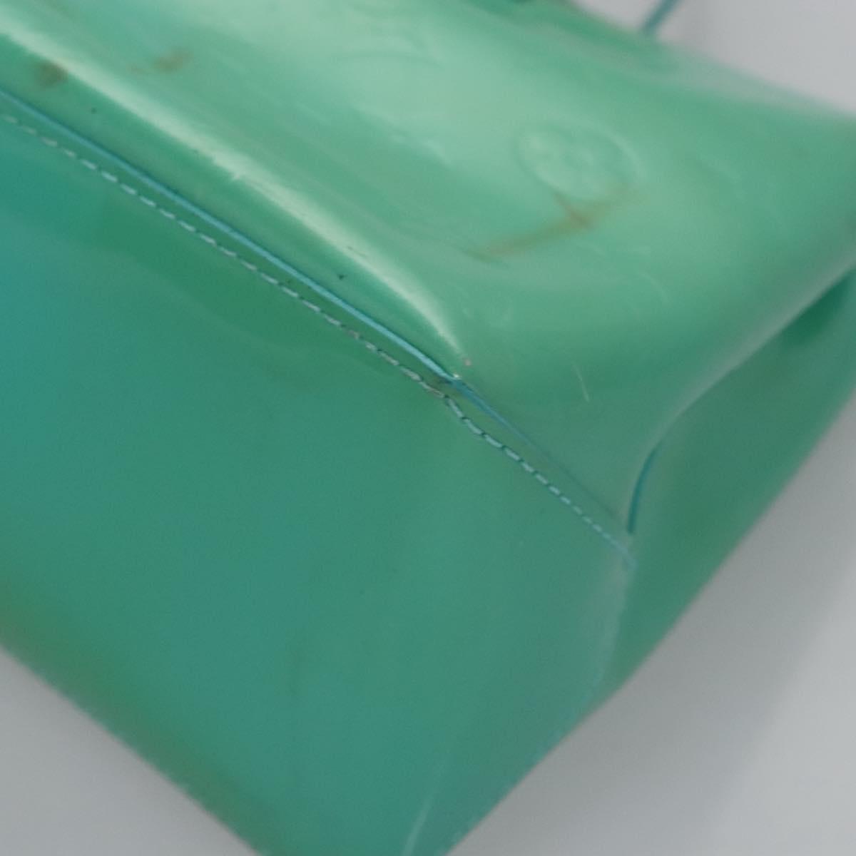 LOUIS VUITTON Monogram Vernis Wilshire PM Hand Bag Blue Lagon M91724 Auth BD768