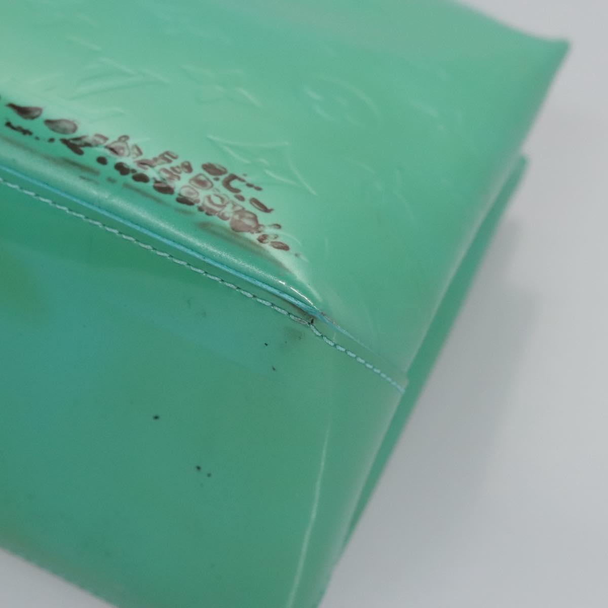 LOUIS VUITTON Monogram Vernis Wilshire PM Hand Bag Blue Lagon M91724 Auth BD768