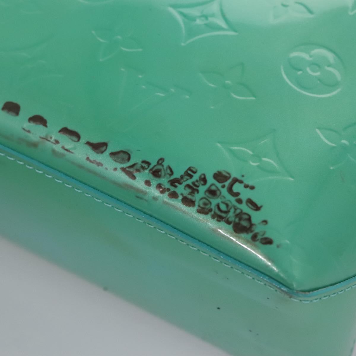 LOUIS VUITTON Monogram Vernis Wilshire PM Hand Bag Blue Lagon M91724 Auth BD768