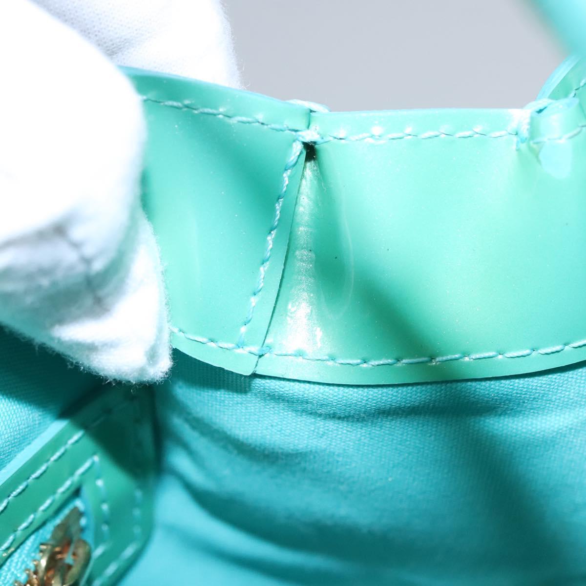 LOUIS VUITTON Monogram Vernis Wilshire PM Hand Bag Blue Lagon M91724 Auth BD768