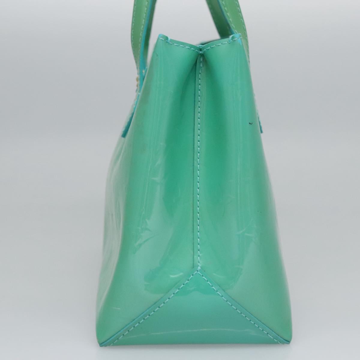 LOUIS VUITTON Monogram Vernis Wilshire PM Hand Bag Blue Lagon M91724 Auth BD768