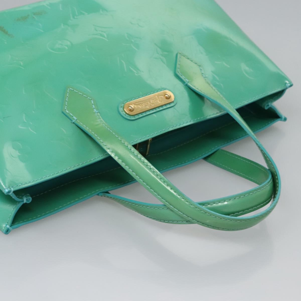 LOUIS VUITTON Monogram Vernis Wilshire PM Hand Bag Blue Lagon M91724 Auth BD768