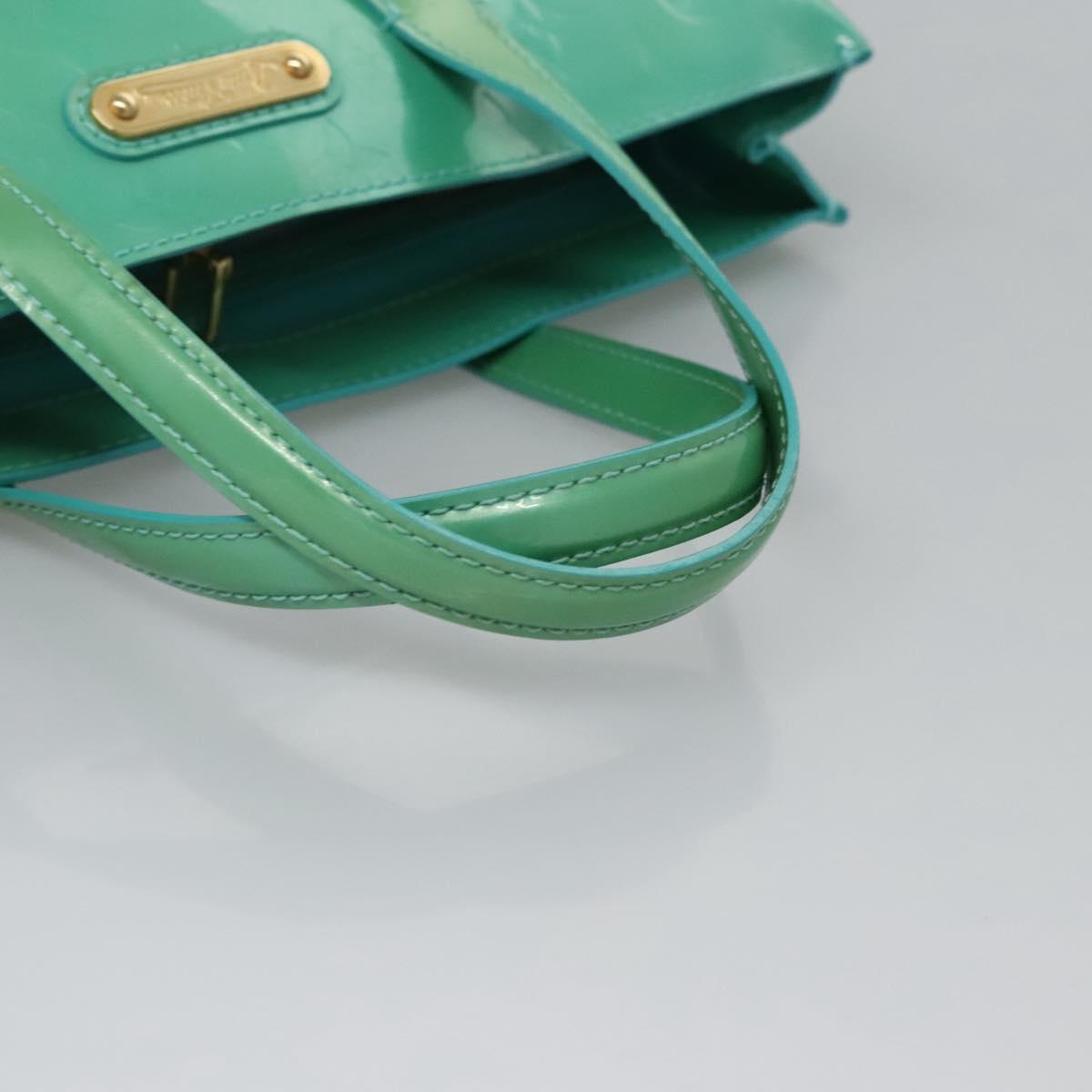 LOUIS VUITTON Monogram Vernis Wilshire PM Hand Bag Blue Lagon M91724 Auth BD768