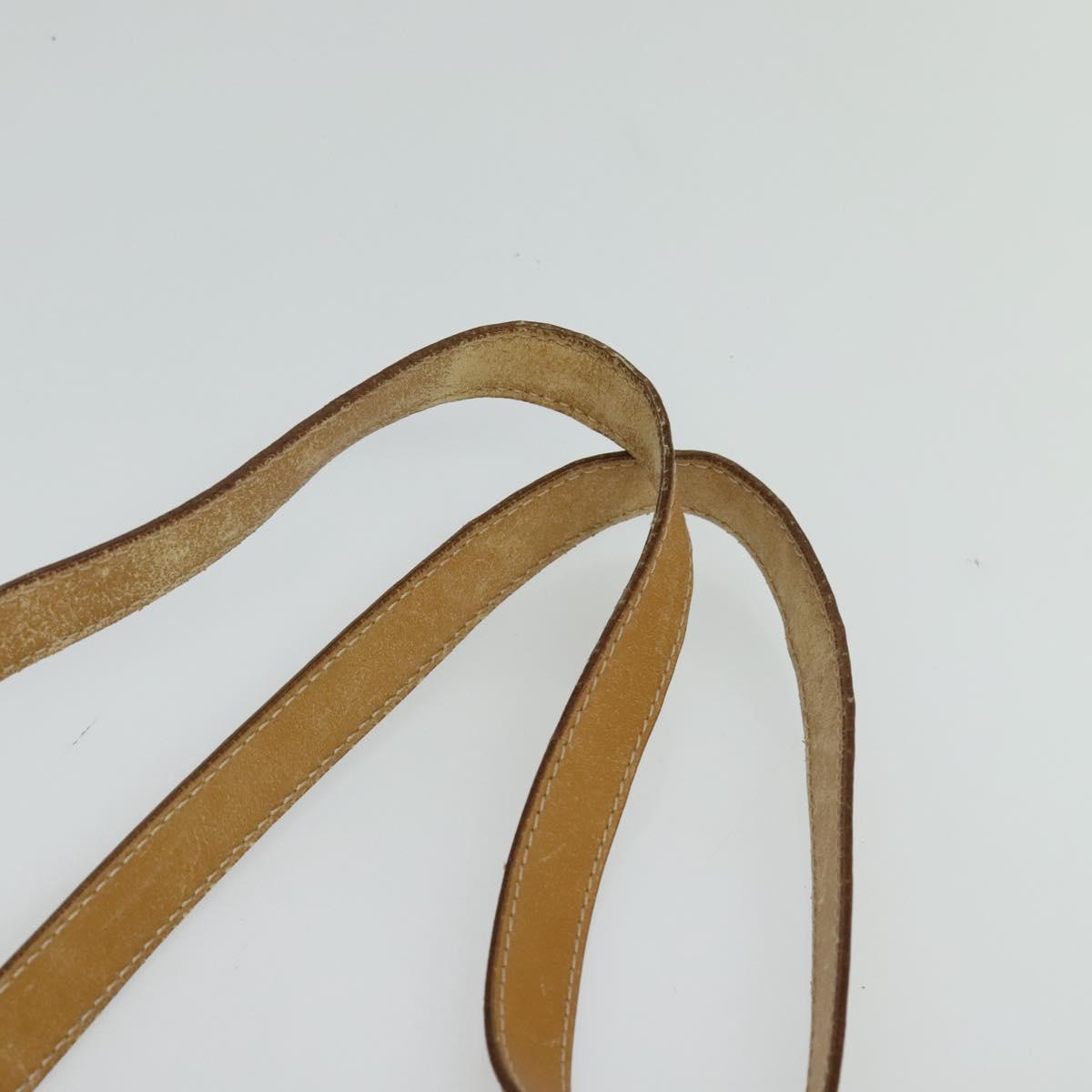 CELINE Macadam Canvas Cicada Shoulder Bag PVC Leather Brown Gold Auth BD771