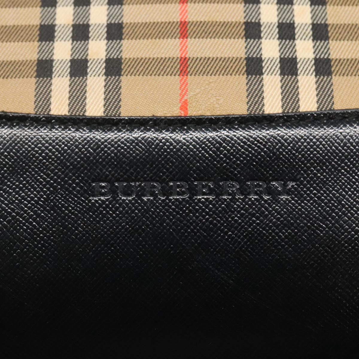 BURBERRY Nova Check Tote Bag Canvas Beige Gold Auth BD772