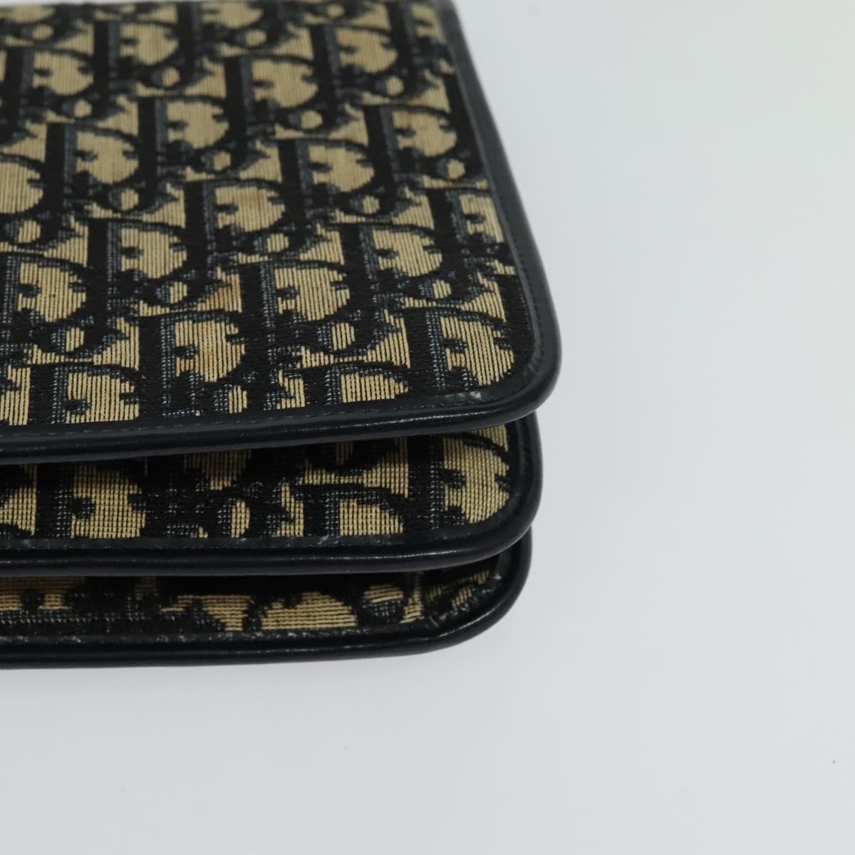 Christian Dior Trotter Canvas Shoulder Bag Navy Auth BD773